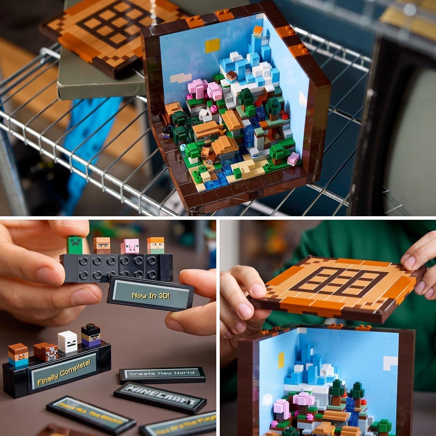 Set de construcție LEGO Minecraft The Workbench, set de jocuri video cu 8 figuri, inclusiv Steve, Alex, creaturi și biome, model aniversar 15, idee de cadou pentru adulți, bărbați și femei 21265 Seturi de constructie Besuche den LEGO-Store