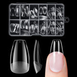 Unghii false scurte, model balerină, 120 bucăți, pentru lipire, 12 dimensiuni, unghii artificiale scurte, gel moale, acoperire completă, vârfuri de unghii pentru unghii cu gel scurte, S