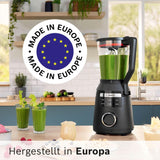 Highspeed-Standmixer Vitapower Serie 6 MMBD665B1, 45.000 U/Min, 6 Programme Inkl Heiße Suppe & Reinigung, 2 L Mixbehälter, Stopfer, Spülmaschinenfeste Teile, Made in Europe, 1800W, Schwarz Bucatarie Naty Shop