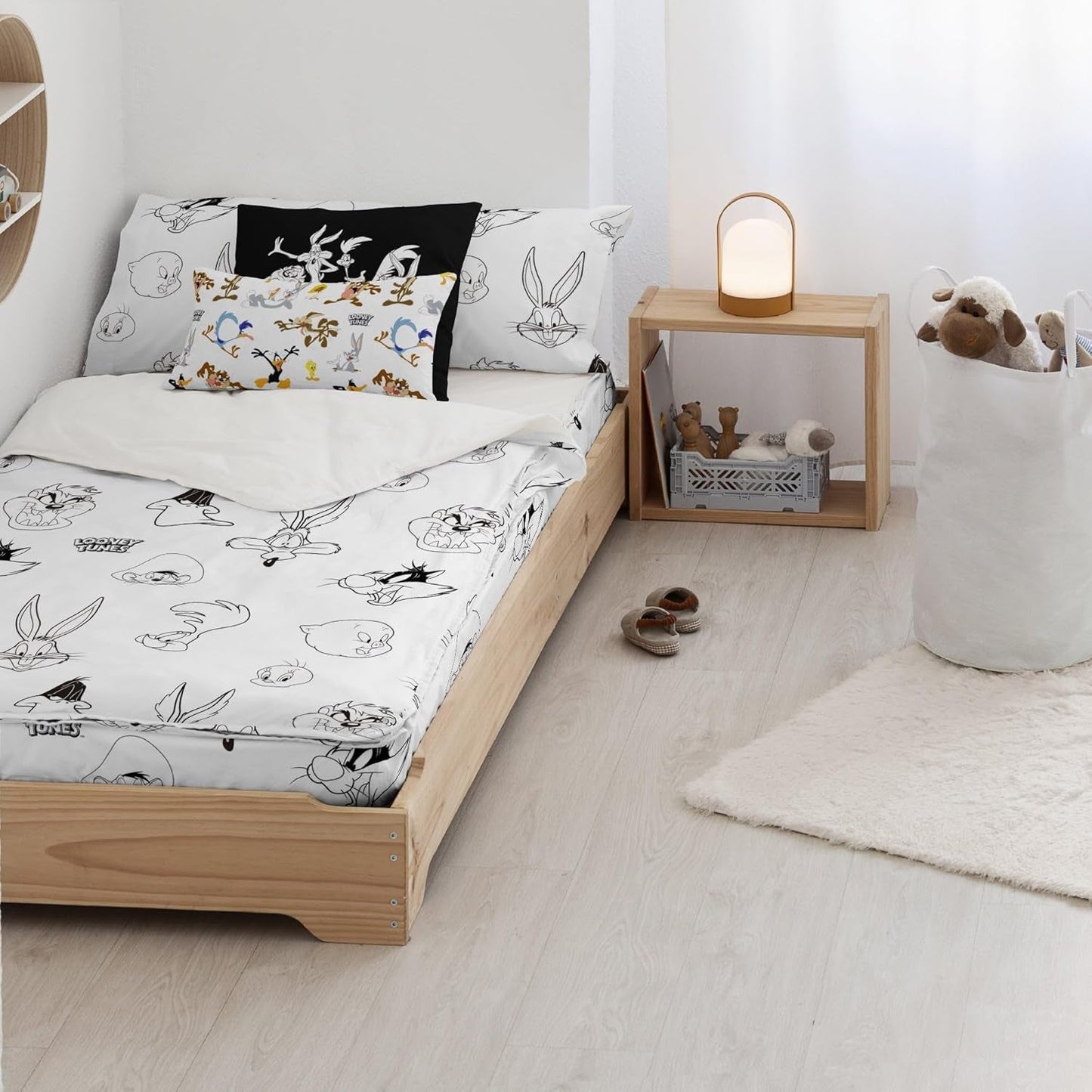 Belum | Plapumă 100% bumbac, model Tom Jerry Vichy, pentru paturi late de 90 cm (90 X 200 cm) Plapumi si pilote Naty Shop Looney Bw Complet