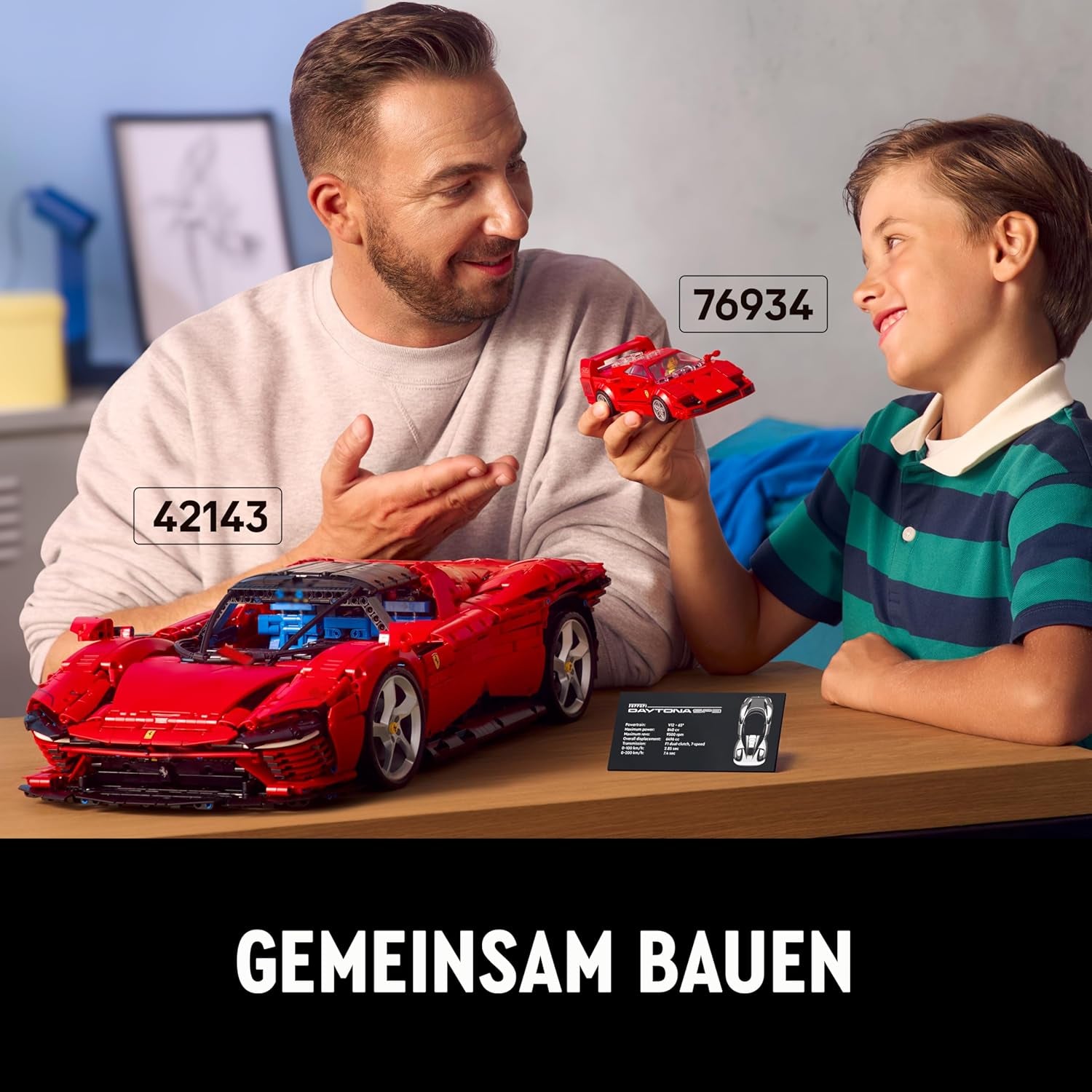 Kit machetă LEGO Technic Ferrari Daytona SP3 la scara 1:8, Mașină super sport roșie, Obiect de colecție machetă de mașină extinsă, Ultimate Car Concept 42143 Seturi de constructie Besuche den LEGO-Store