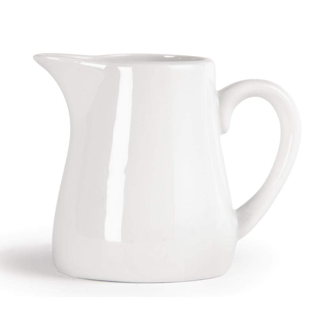 Olympia Whiteware Servierkannen 170 ml/6 oz (6er-Pack), weißes Porzellan - Kanne mit Henkel, ideal für Milch, Sahne, Vanillepudding, Soßen, Bratensoße - spülmaschinen- und mikrowellengeeignet, Café-Restaurant-Hausgebrauch, U819