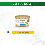 Hrană umedă pentru pisici Gourmet Nature's Creations Mousse cu sos Heart, bogată în pui, pachet de 12 (12 x 85g)