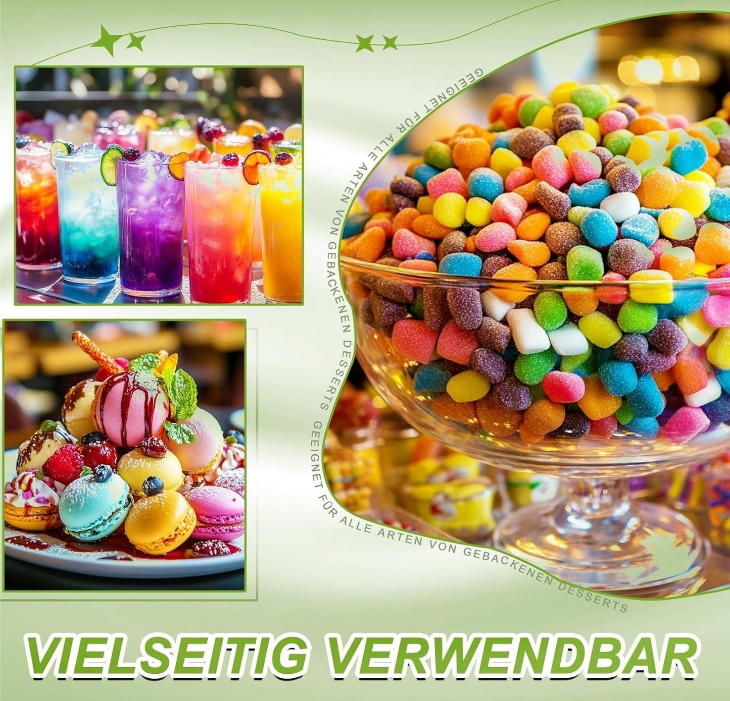 Colorant alimentar pudră - 24 coloranți alimentari foarte concentrați, coloranți alimentari vibranți pentru prăjituri, macaroane, fondant, gătit, glazură, cremă de unt, fursecuri - 2 g (fiecare)
