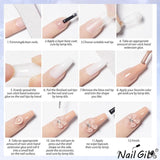 NAILGIL Gel solid pentru ojă, gel solid pentru adeziv pentru unghii, sculptură 3D pentru unghii cu set de instrumente, salon DIY acasă, transparent 15G