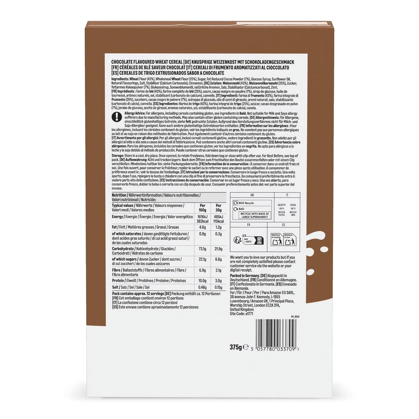 Coji de ciocolată de la Amazon, 375 g