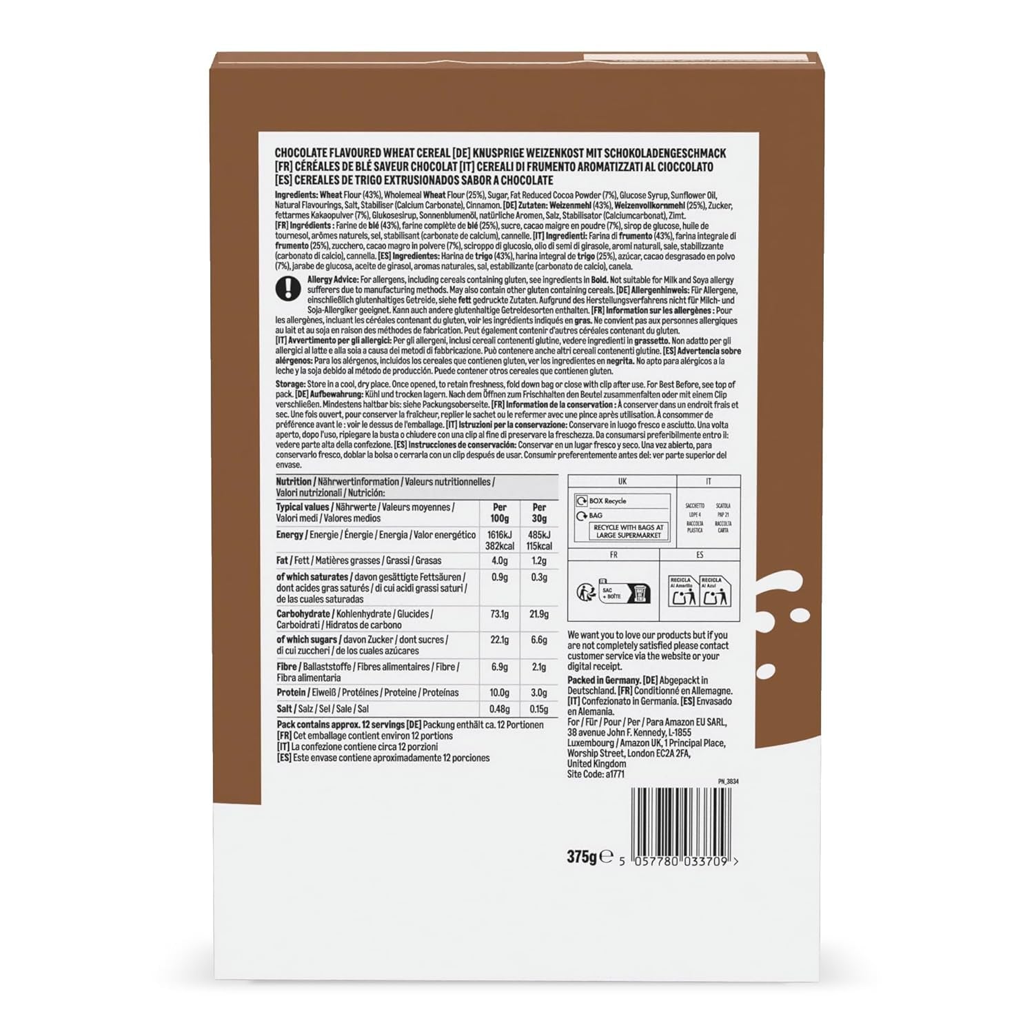 Coji de ciocolată de la Amazon, 375 g