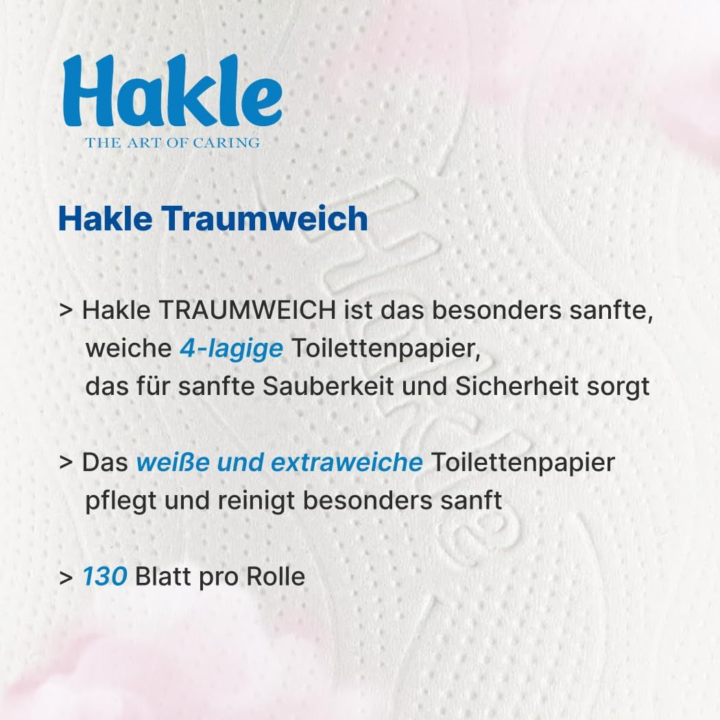Hârtie igienică Hakle Traumweich - 16 role, curățare delicată pentru bunăstare (pachet cu 2)