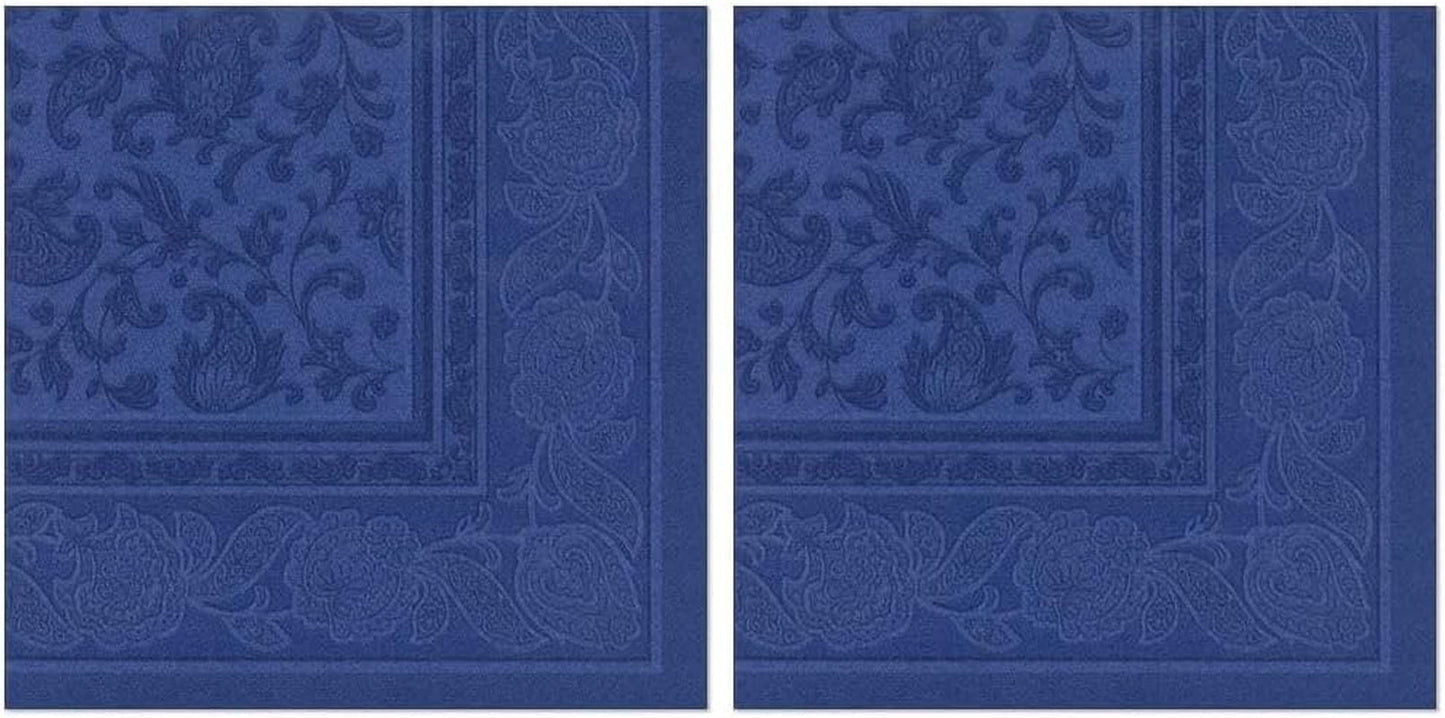 50 șervețele "Colecția ROYAL" 1/4 pliu 40 Cm X 40 Cm albastru închis "Ornamente"