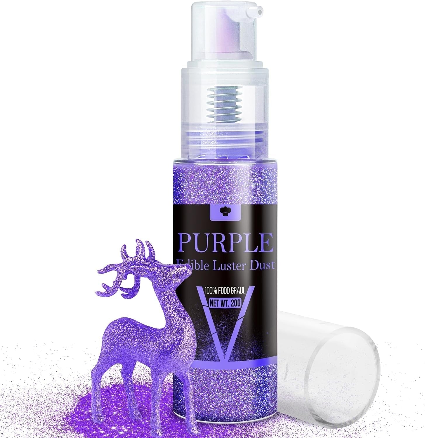 Set spray cu sclipici comestibil - 20 g praf de sclipici alimentar iridescent pentru băuturi, șampanie, prăjituri - colorant alimentar metalic comestibil pentru cocktailuri, vin, lichior, copt, prăjituri