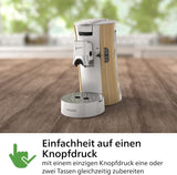 Espressor cu capsule PHILIPS Senseo Select - Intensity Plus, cu funcție Memo pentru 3 specialități de cafea, Crema Plus, produs ecologic, de înaltă calitate, alb mătăsos (CSA240/05)