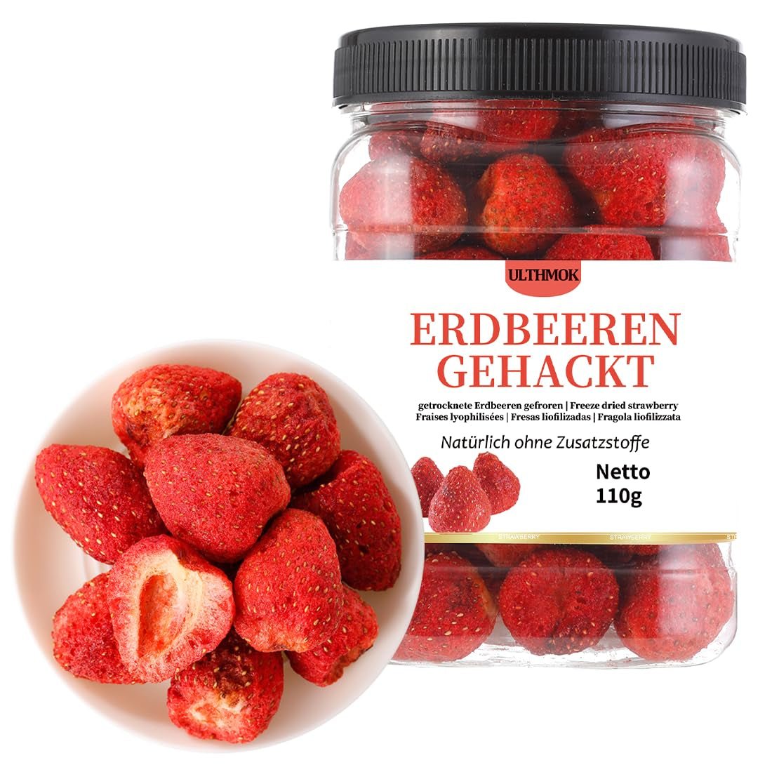 Felii de grapefruit uscate premium 100 g, grapefruit deshidratat, 100% natural, fără aditivi și fără zahăr adăugat. Produse deshidratate Naty Shop Căpșuni întregi