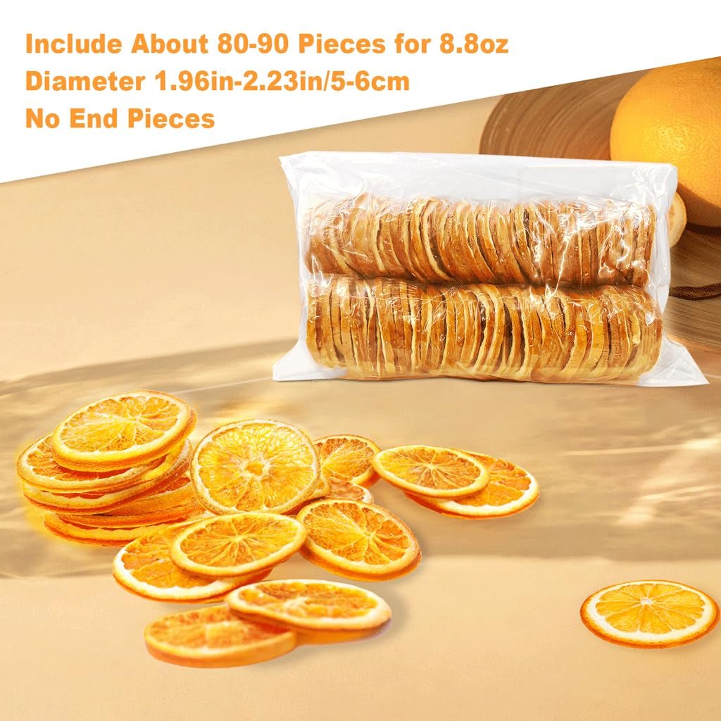 Felii de portocale uscate, 250g Felii de portocale naturale Decorațiuni uscate, felii de portocale deshidratate pentru decorațiuni de Crăciun, coroană de Advent, săpun, felii de fructe Produse deshidratate Naty Shop