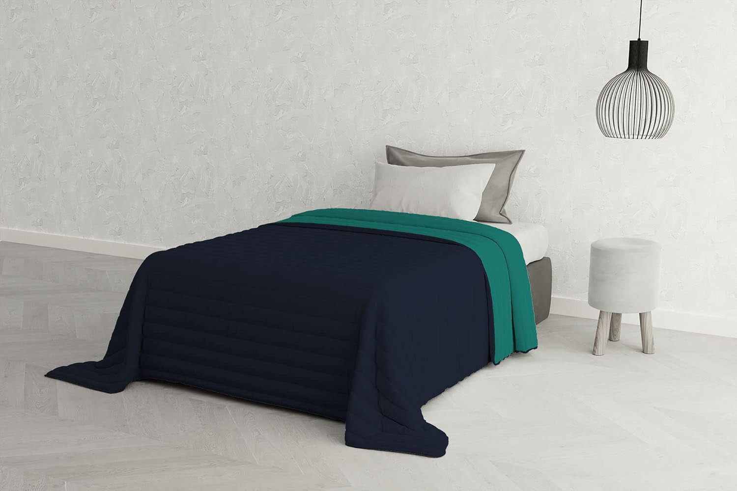 Lenjerie de pat italiană Estivo pat simplu, lenjerie, Aqua, 170 X 270 Cm Plapumi si pilote Naty Shop Aqua 170 X 270 Cm