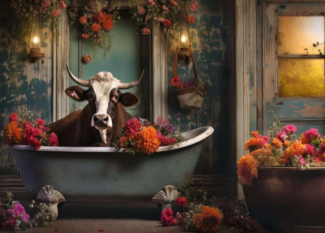Ravensburger Puzzle 12000782 - Vaca în cadă - Puzzle de 1000 de piese pentru adulți și copii de la 14 ani, Puzzle Naty Shop