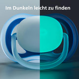 Philips AVENT Set de 4 suzete Ultra Air ușoare și respirabile: 2 suzete care strălucesc în întuneric și 2 suzete pentru zi, 18 luni+ (Model SCF349/43)