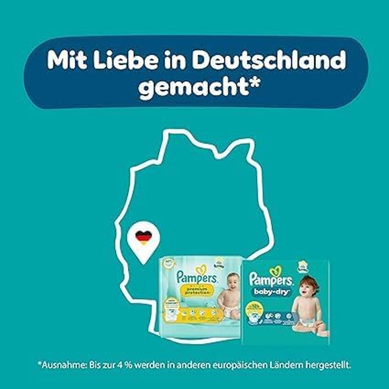Pampers Premium Protection Pants Größe 6, 78 Windeln, 13kg-19kg, Mit 360° Passform, 2x breiteren Bündchen als vorher für Komfort & Schutz + 10 Stück Pampers Aqua Baby-Feuchttücher enthalten