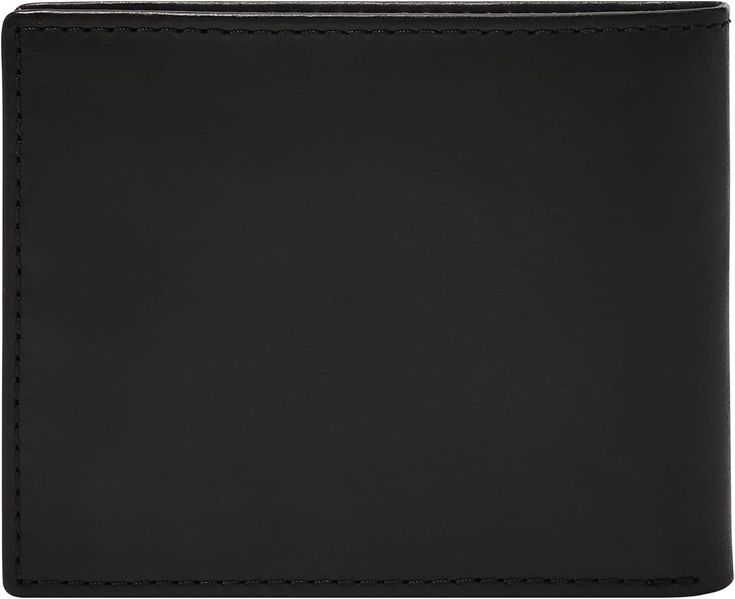 Fossil Derrick Bifold din piele pentru bărbați, cu blocare RFID, cu fereastră Flip ID Portofel Barbati Naty Shop