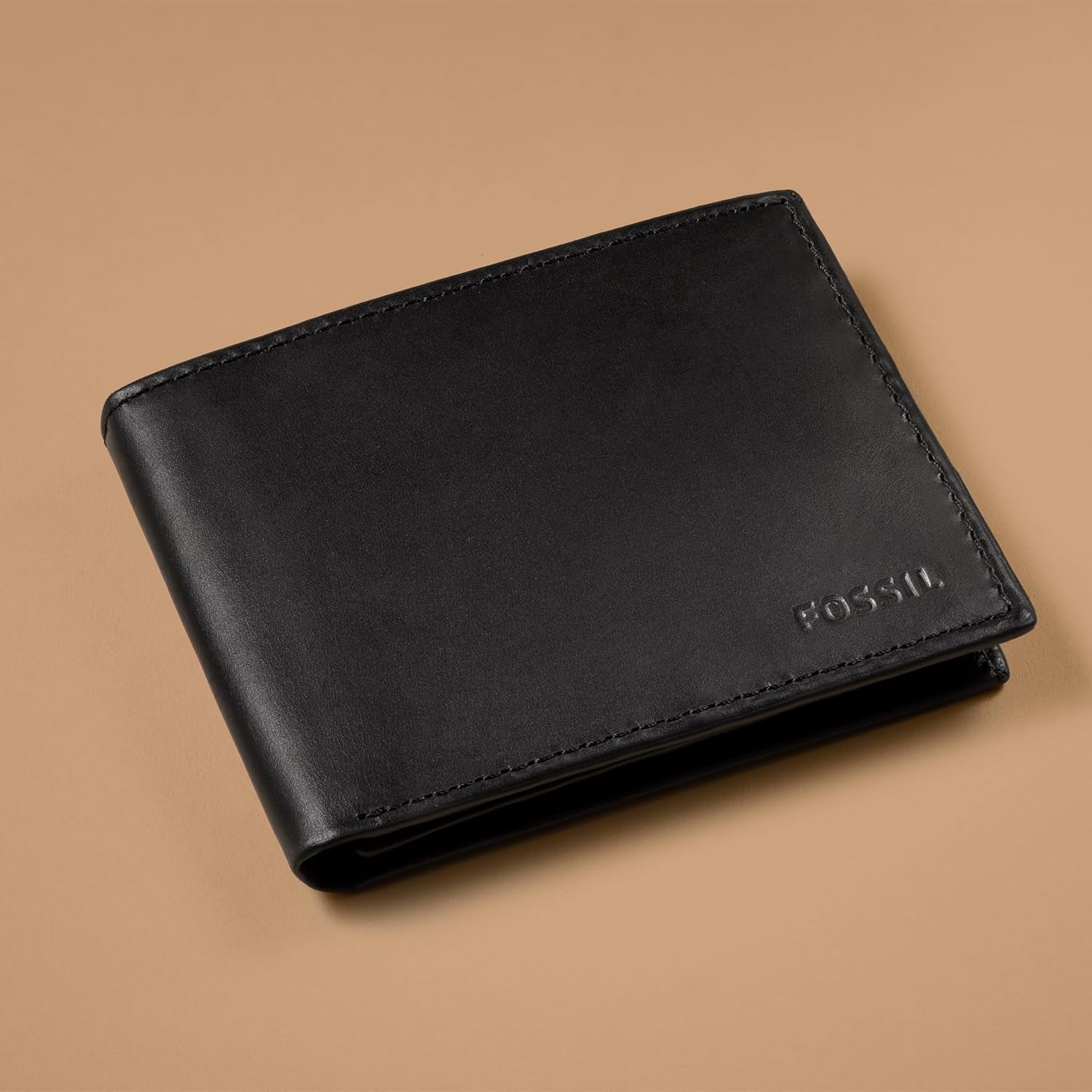 Fossil Derrick Bifold din piele pentru bărbați, cu blocare RFID, cu fereastră Flip ID Portofel Barbati Naty Shop