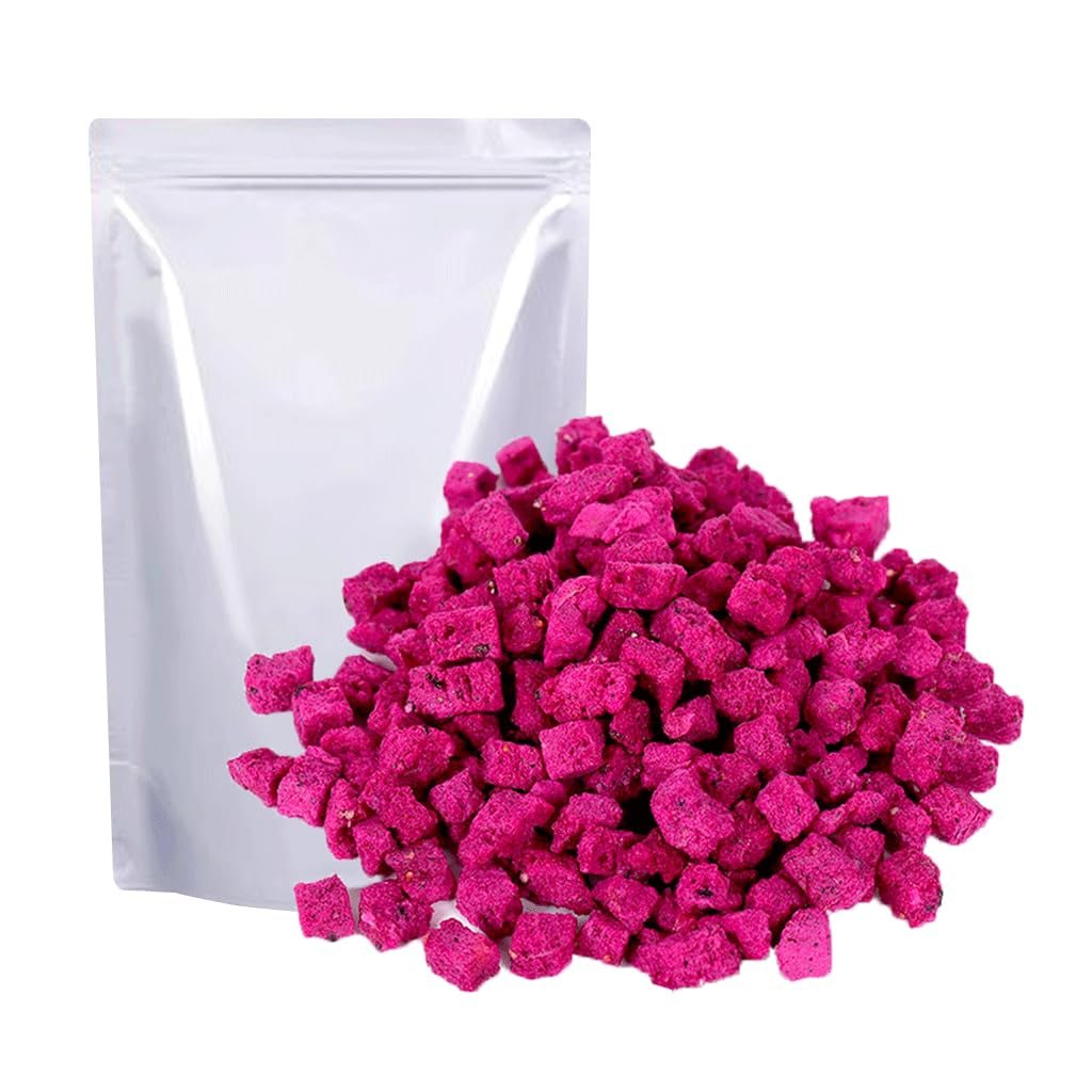 Fructe dragon liofilizate, 100g fructe dragon condimentate cu 1 ingredient, fără zahăr adăugat, cuburi de fructe dragon pentru băut Produse deshidratate Magazinul meu 100 grame