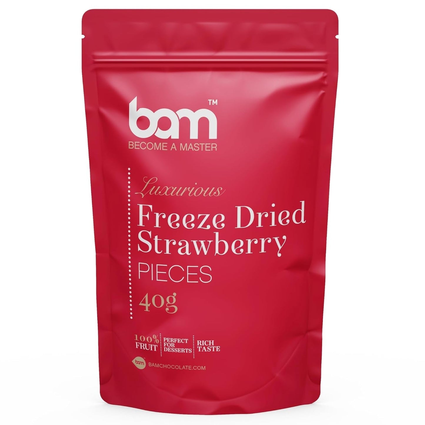 Fructe liofilizate BAM, 40 grame, fructe naturale, deserturi perfecte, aromă bogată (căpșuni) Produse deshidratate Naty Shop Căpșuni