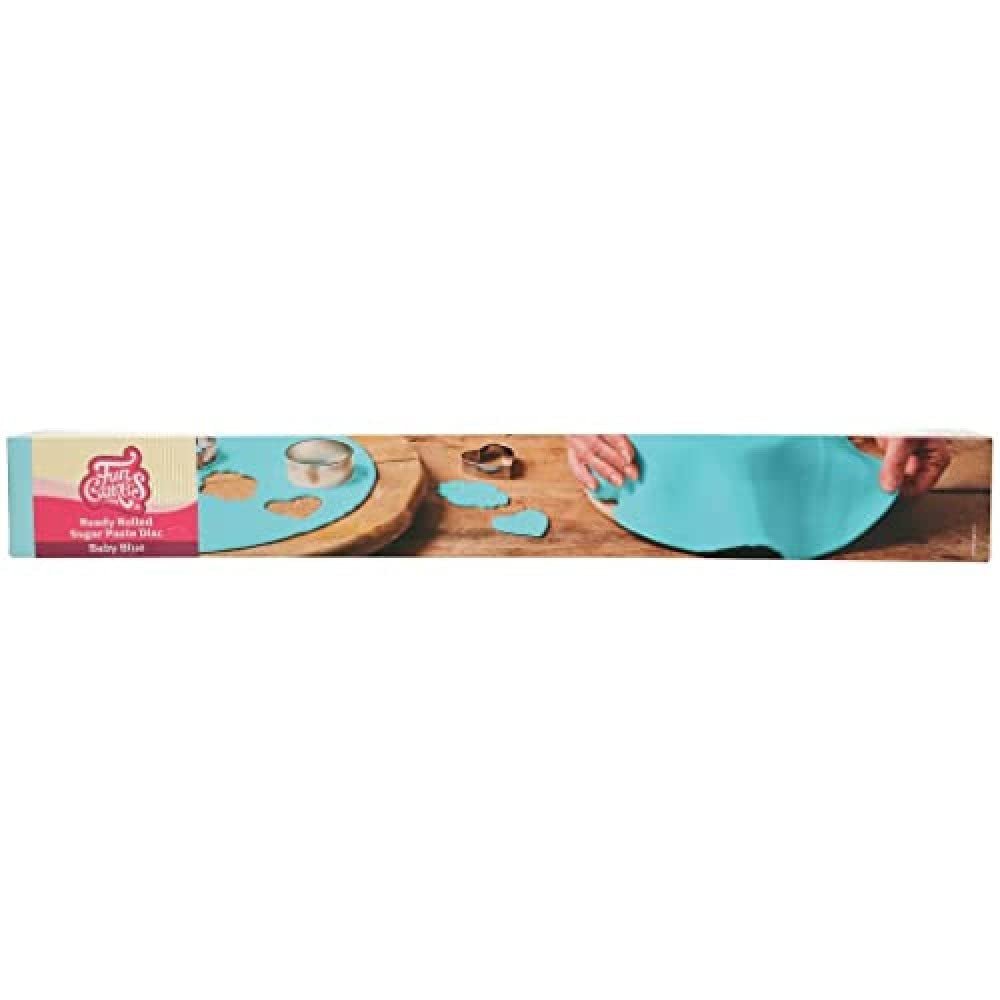 FunCakes Disc fondant rulat verdeață de primăvară: Delicioasă aromă de vanilie, deja rulată, ușor de folosit, perfectă pentru decorarea torturilor, 430 g Pasta de zahar Naty Shop Baby Blue