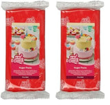 FunCakes Fire Red fondant laminat: ușor de utilizat, neted, flexibil, moale și pliabil, perfect pentru decorarea prăjiturilor, halal, kosher și fără gluten, 1 kg (1 pachet) Pasta de zahar Naty Shop Roșu foc 1 kg (pachet de 2)