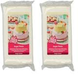 FunCakes Fondant laminat alb strălucitor: ușor de utilizat, neted, flexibil, moale și pliabil, perfect pentru decorarea prăjiturilor, halal, kosher și fără gluten. 1 kg Pasta de zahar Naty Shop Alb strălucitor 1 kg (pachet de 2)