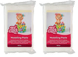 FunCakes Modelling Paste White: Perfectă pentru modelarea figurinelor, a vârfurilor de tort și a volanelor. Puternică, netedă și suplă. Halal, kosher și fără gluten. 250 g. (pachet de 2) Pasta de zahar Naty Shop Alb 250 grame (pachet de 2)