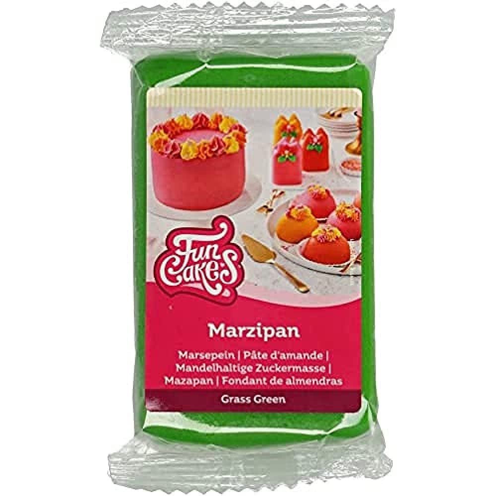 FunCakes pastă de zahăr cu migdale (marțipan olandez) Grass Green: Ușor de folosit și netedă, perfectă pentru decorarea prăjiturilor, halal, kosher și fără gluten, 250 g (pachet de 2) Pasta de zahar Naty Shop Iarbă verde 250 G (1 pachet)