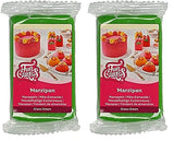 FunCakes pastă de zahăr cu migdale (marțipan olandez) Grass Green: Ușor de folosit și netedă, perfectă pentru decorarea prăjiturilor, halal, kosher și fără gluten, 250 g (pachet de 2) Pasta de zahar Naty Shop Iarbă verde 250 G (pachet de 2)