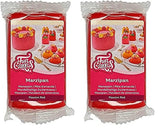 FunCakes pastă de zahăr pe bază de migdale (marțipan olandez) Passion Red: ușor de utilizat și netedă, perfectă pentru decorarea prăjiturilor, halal, kosher și fără gluten. 250 g. (pachet de 2) Pasta de zahar Naty Shop 250 G (pachet de 2)