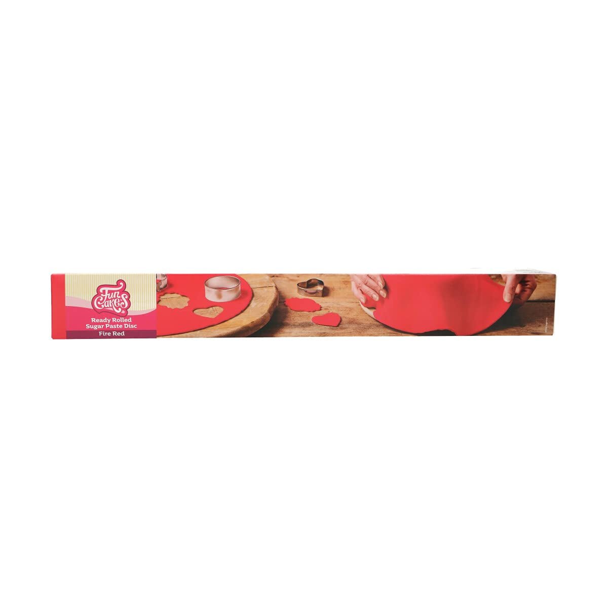 FunCakes Rolled Roll Fondant Disc Raven Black: aromă delicioasă de vanilie, 430 g & Rolled Roll Fondant Disc Fire Red: aromă delicioasă de vanilie, deja rulat, ușor de utilizat, 430 g Pasta de zahar Naty Shop
