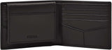Geantă bifold pentru pașapoarte Fossil Derrick din piele cu blocare RFID pentru bărbați, cu suport detașabil pentru carduri Portofel Barbati Naty Shop