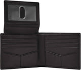 Geantă bifold pentru pașapoarte Fossil Derrick din piele cu blocare RFID pentru bărbați, cu suport detașabil pentru carduri Portofel Barbati Naty Shop