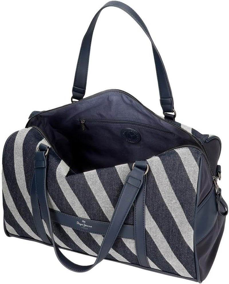Geantă de voiaj Pepe Jeans Celine, albastru, 40 x 25 x 20 cm, poliester, cu detalii din imitație de piele, 20 l, de Joumma Bags, albastru, geantă de voiaj Bagaje și echipament de călătorie Naty Shop
