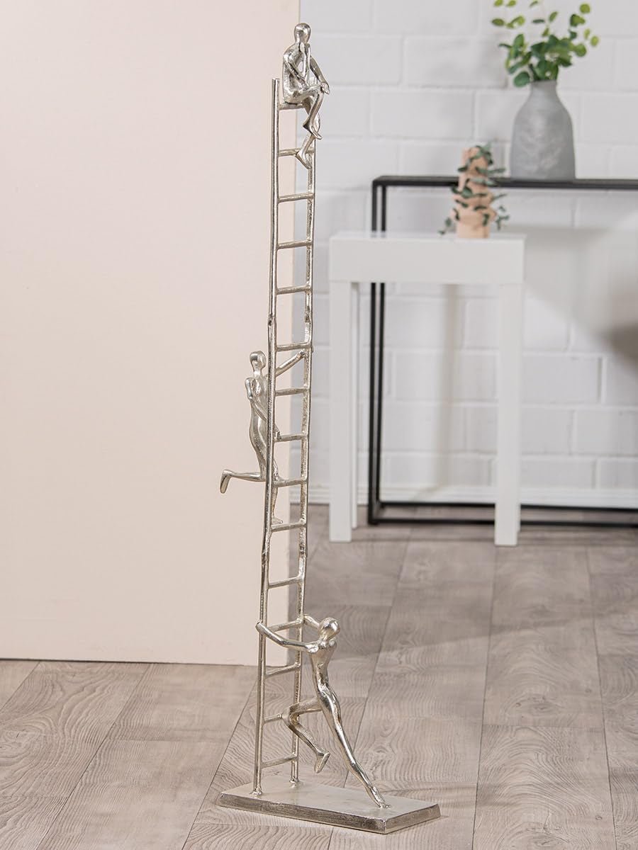 GILDE Deko große Figur Skulptur XXL - sculptură decorativă argintie realizată din aluminiu culoare: argintiu - decorare camera de zi cadou aniversare înălțime 114 cm Statuete si sculpturi Naty Shop argint Înălțime 114 cm