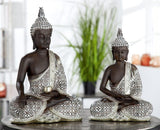 GILDE Sculptură decorativă Buddha șezând - Meditație - maro/alb - Înălțime 29 cm Statuete si sculpturi Naty Shop
