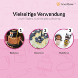GoodBake fondant negru 500g, fondant rulat pentru acoperirea, modelarea, decorarea prăjiturilor, figurilor, florilor de zahăr și multe altele, fără ulei de palmier, vegan, fără gluten Pasta de zahar Naty Shop