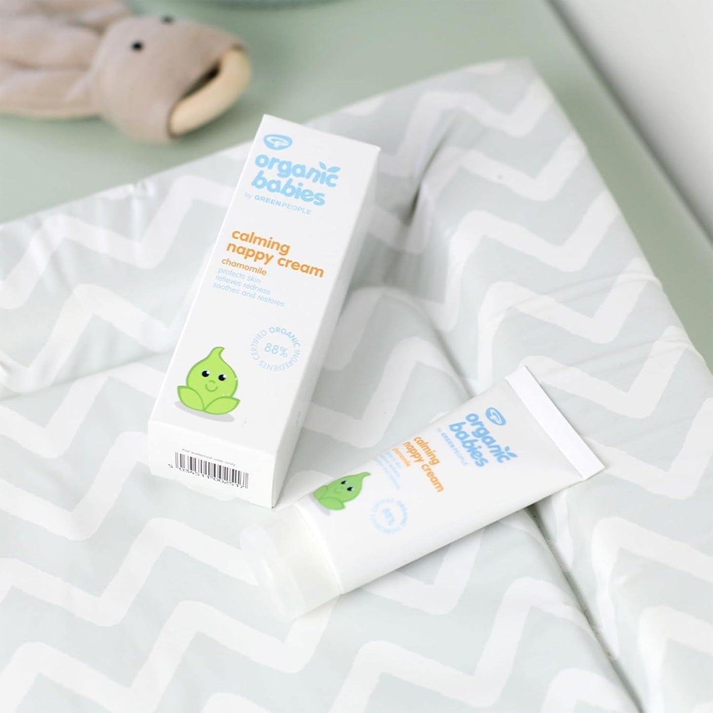 Green People - Cremă organică calmantă pentru scutece pentru copii - Oxid de zinc natural și organic - Eczema Friendly - Fără parabeni, 50ml Copii - Baie si Skincare Naty Shop