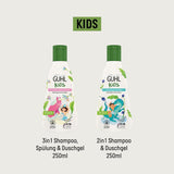 Guhl Kids Dino advantage set - 2x Guhl Kids 2 în 1 Șampon & Gel de duș, 250ml + 1x Pixi book - Special dezvoltat pentru copii - Nu se trage - Certificat Cosmos Natural Copii - Baie si Skincare Naty Shop
