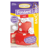 Günthart BackDecor 250 fondant verde, 100% vegan, fără ulei de palmier, rezistent la rupere pentru a acoperi prăjituri și produse de patiserie, potrivit pentru modelare, 1 pachet (1 x 250 g) Pasta de zahar Naty Shop 250 G (1 pachet) Roșu