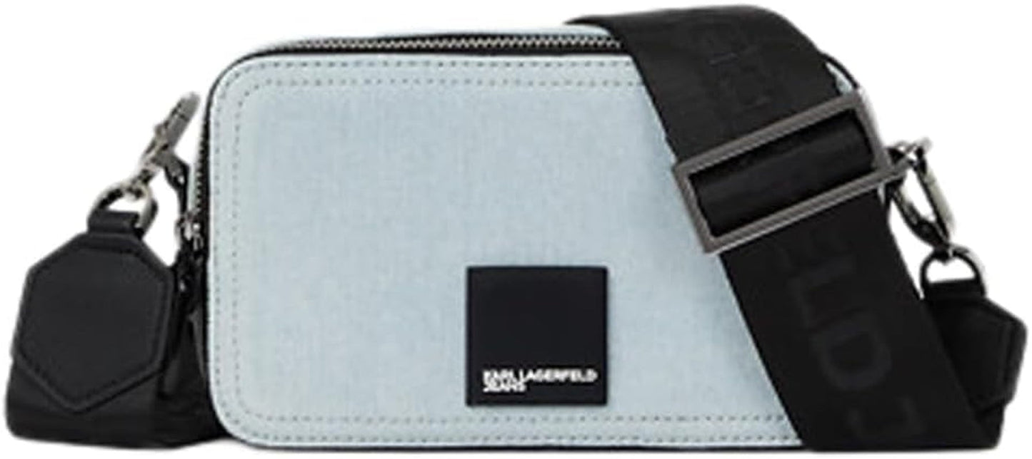 Karl Lagerfeld Jeans Women's Box Logo Camera Bag Cross Body, Albastru deschis Genti Femei Naty Shop Titlu implicit