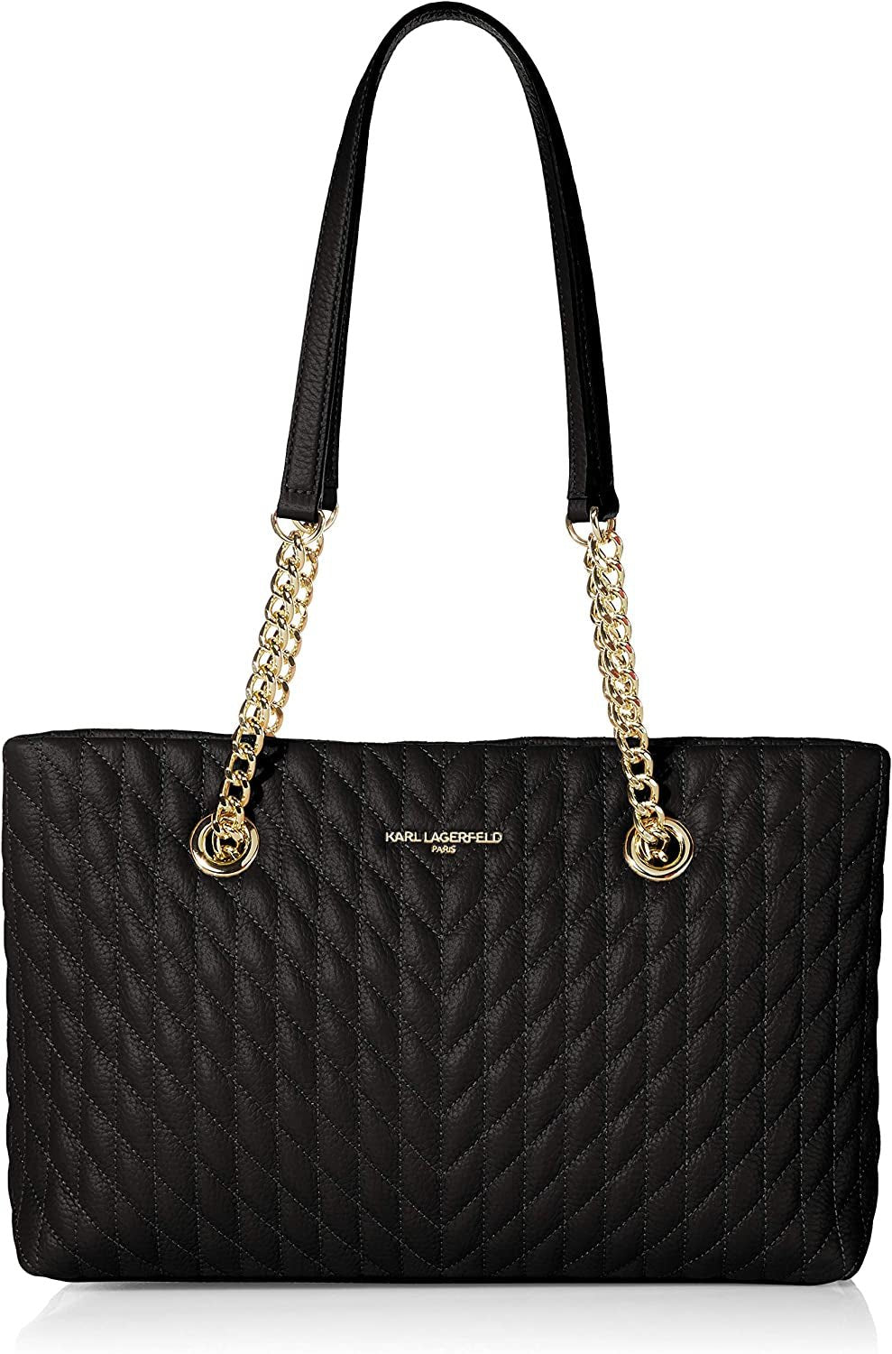KARL LAGERFELD Karolina tote sac Genti Femei Naty Shop Negru / auriu O mărime se potrivește tuturor
