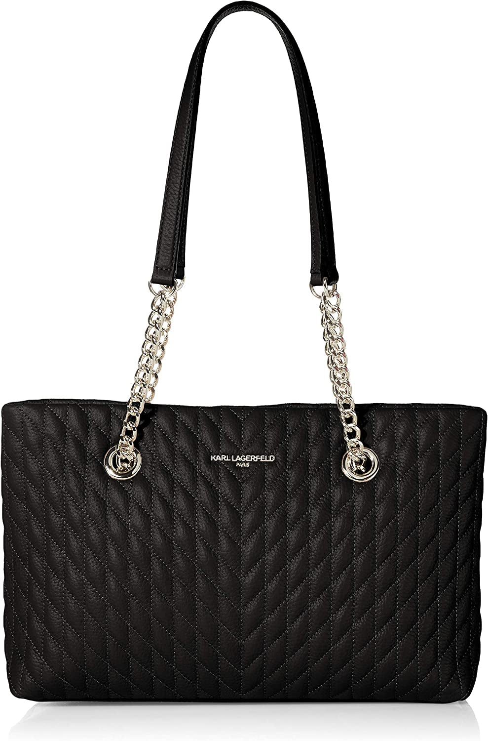 KARL LAGERFELD Karolina tote sac Genti Femei Naty Shop Negru/argintiu O mărime se potrivește tuturor