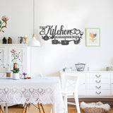 KHayRovies decor de perete pentru bucătărie, metal, inscripție "Această bucătărie este condimentată cu dragoste", cuvânt negru cu placă de nume, litere de fier rustice, citate pentru bucătărie, fermă, sufragerie, Statuete si sculpturi Naty Shop