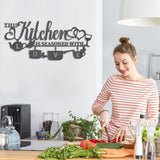 KHayRovies decor de perete pentru bucătărie, metal, inscripție "Această bucătărie este condimentată cu dragoste", cuvânt negru cu placă de nume, litere de fier rustice, citate pentru bucătărie, fermă, sufragerie, Statuete si sculpturi Naty Shop