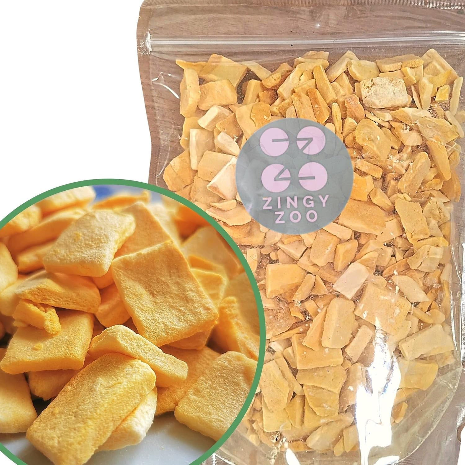 Mango liofilizat | Fără zahăr adăugat Mango liofilizat | Mango liofilizat Mango fructe Mango uscat | Mango uscat Fructe uscate fără aditivi | Mango uscat ZingyZoo (100g) Produse deshidratate Naty Shop Bucăți 500G
