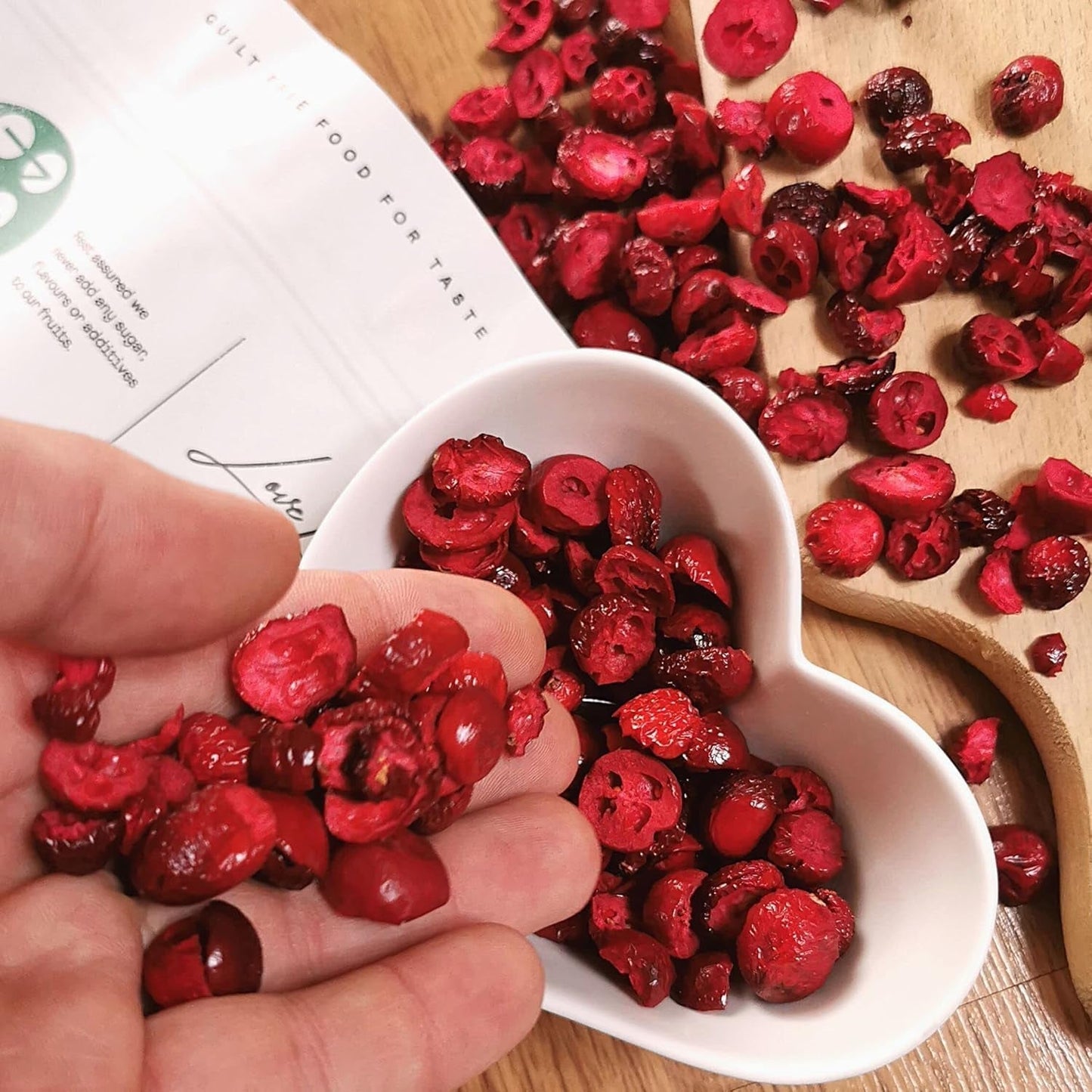 Merișoare liofilizate fără zahăr | XL 250g Merișoare liofilizate naturale neîndulcite | Fructe liofilizate naturale sălbatice | Merișoare liofilizate | ZingyZoo Produse deshidratate Naty Shop