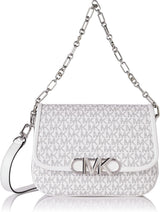 Michael Kors Ladies Parker Md Saddle Msgr Bag Genti Femei Naty Shop Opticwt/Blk